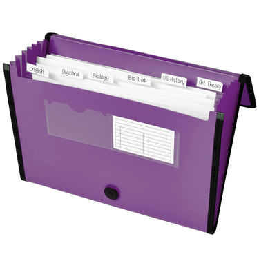 Avery Expanding File Folder Organizer, 7-Pocket Accordion File Organizer, Plum, Holds 425 Letter/A4-Size Sheets (73552) 7 Pockets